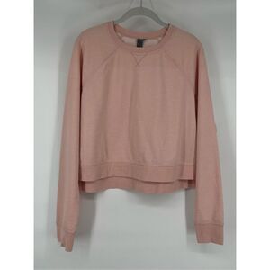 Sweaty Betty Chelsea Cropped Long Sleeve French Terry Peach Pink Size Large EUC